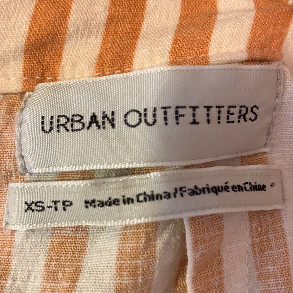 Urban Outfitters Rosie Ruffle Skirtall Overall Orange Stripe, XS - Picture 11 of 15